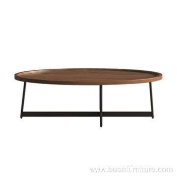 Oval wooden coffee table